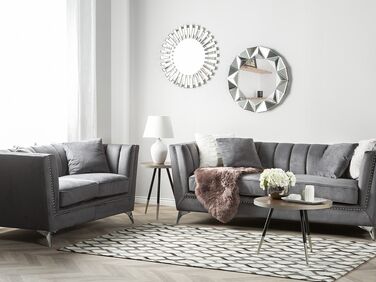 Velvet Sofa Set Grey GAULA