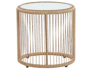 Bistro Set with Cushions LABICO PE Rattan Light Brown_781644