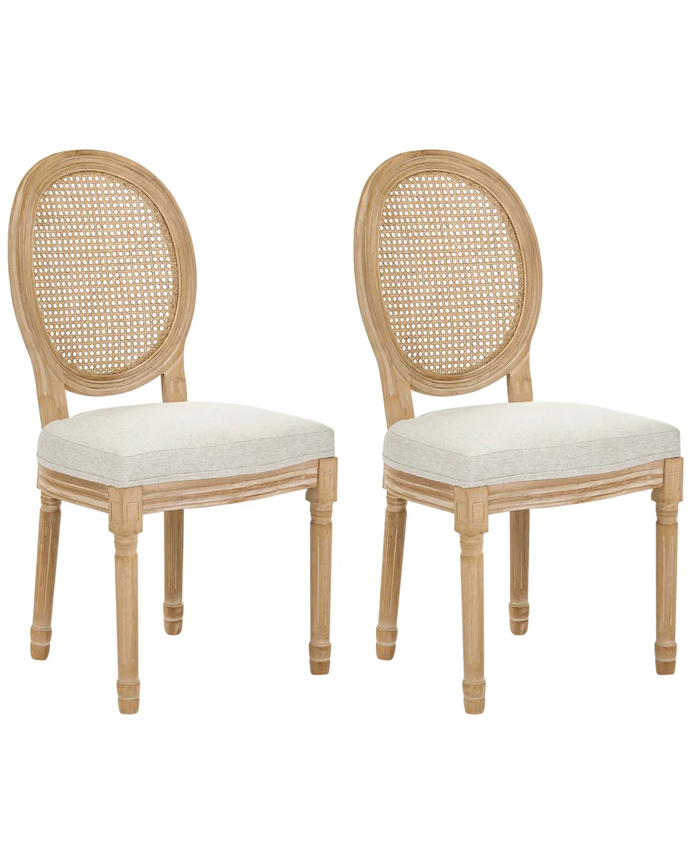 Set van 2 stoelen NIVLOC Hout Lichtbruin/beige_1090748