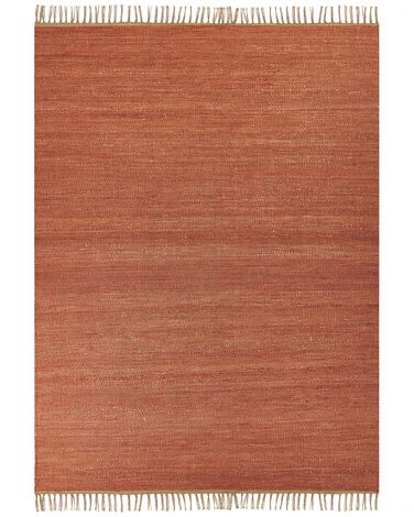 Tappeto iuta rosso chiaro e marrone 160 x 230 cm LUNIA