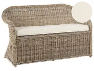 Garden Bench with Cushion SUSUA 141 cm Rattan Natural_957479