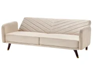Divano letto 3 posti SENJA Velluto Beige_787325