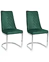 Set of 2 Dining Chairs ALTOONA Velvet Emerald Green