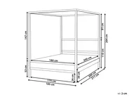Four Poster Bed Wood HAUTERIVES 180 x 200 cm (EU Super King) Light Brown_1023240