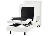 Bett verstellbar Bouclé DUKE II 80 x 200 cm Cremeweiß_1026197