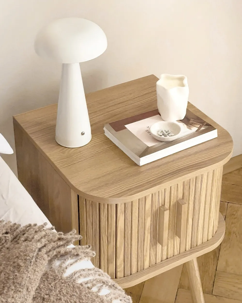 Wireless LED Table Lamp BOCONO with Dimmer Metal White_977602