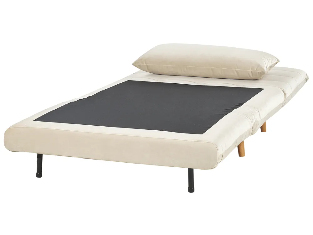 Divano letto singolo SETTEN Velluto Beige chiaro_874959