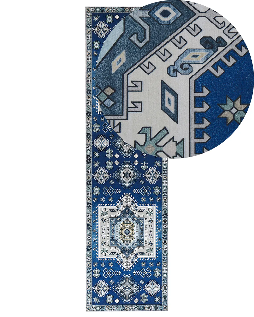 Covor tip traversă albastru/bej PARVAKADLI Diverse dimensiuni