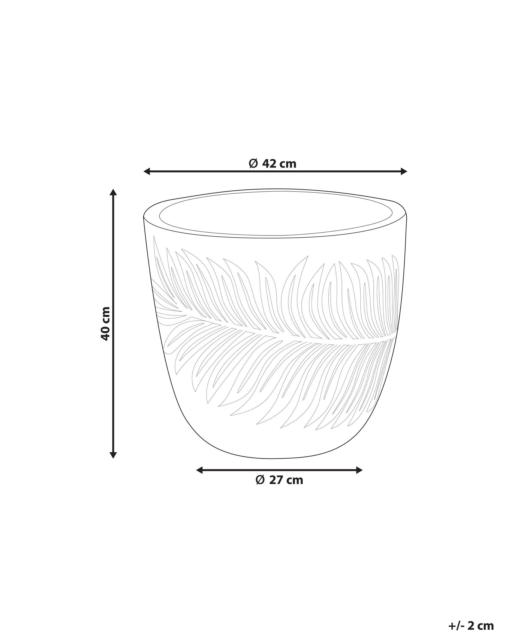 Flower Pot Fibre Clay 42 x 42 x 40 cm Grey FTERO_872022