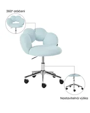 Židle k psacímu stolu WHIZZY Buklé Světle modrá_1065428