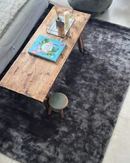 Rug GESI II Dark Grey 140 x 200 cm Viscose_1052680