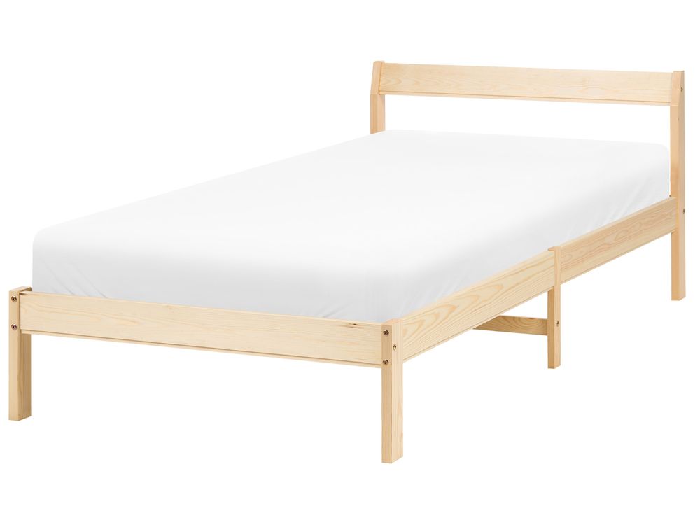 Bed Pine Wood MADONE 90 x 200 cm (EU Single) Light Brown