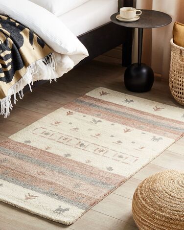 Wool Gabbeh Area Rug 80 x 150 cm Beige and Brown KARLI