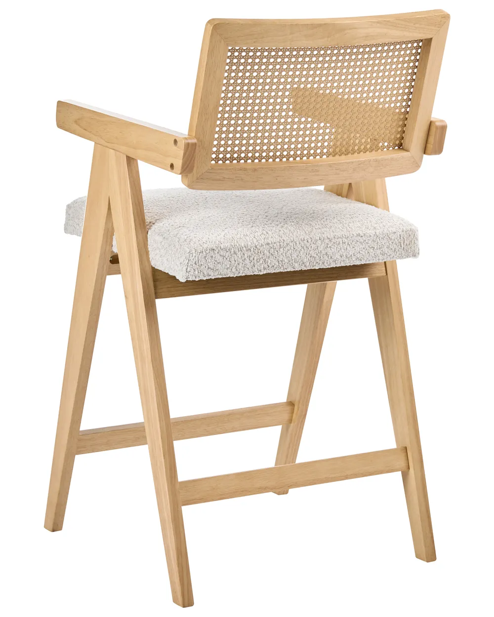 Set di 2 sedie alte AVA Legno Marrone chiaro/Beige_1060689