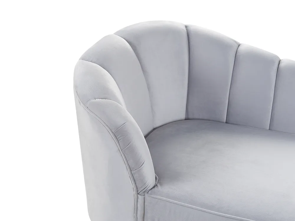 Left-Hand Chaise Longue ALLIER Velvet Light Grey_795623
