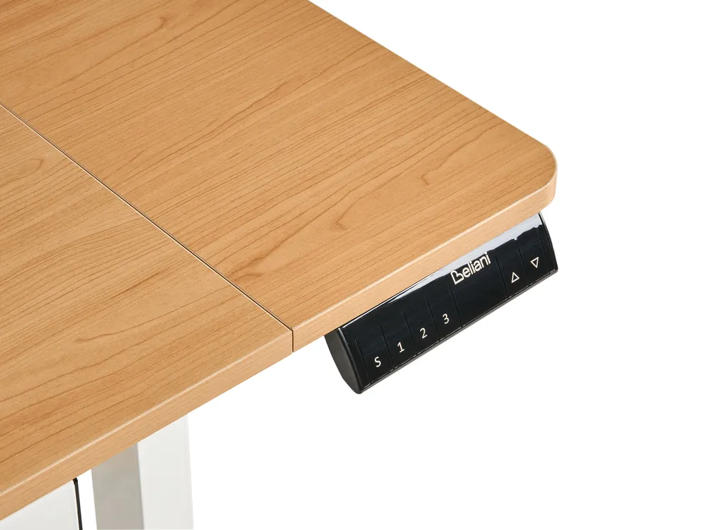 Biurko regulowane elektrycznie LUCAMA 120 cm 60 cm Z portem USB Jasny brąz/ biały_1031014
