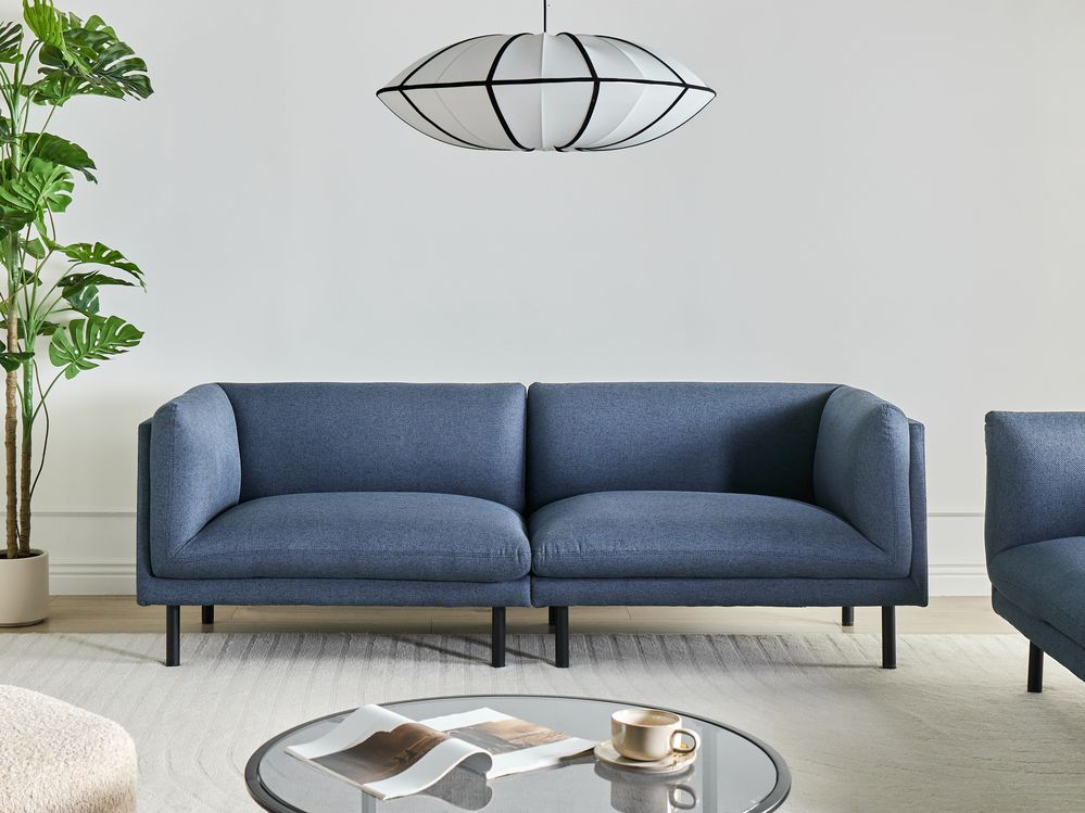 Sofa dla 3 osób VORGOD Ciemnoniebieski
