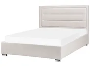 Bett mit Stauraum ROUEN Stoff Hellbeige 140 x 200 cm_996723
