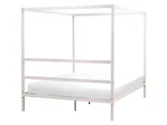 Four Poster Bed Metal LESTARDS 160 x 200 cm (EU King Size) Light Beige_1165347