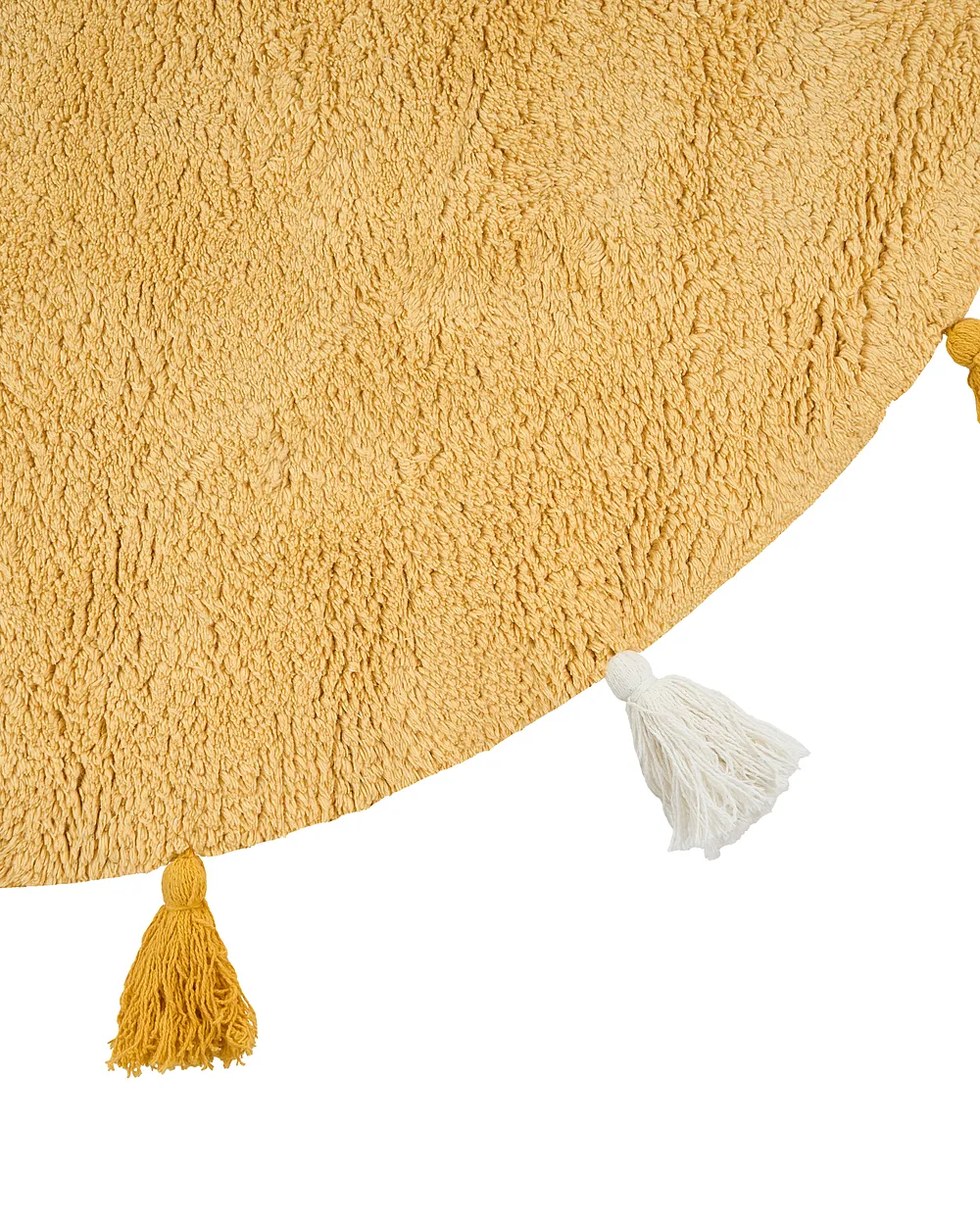 Kids Rug KODINHI  Yellow ø 120 cm Cotton_1155164