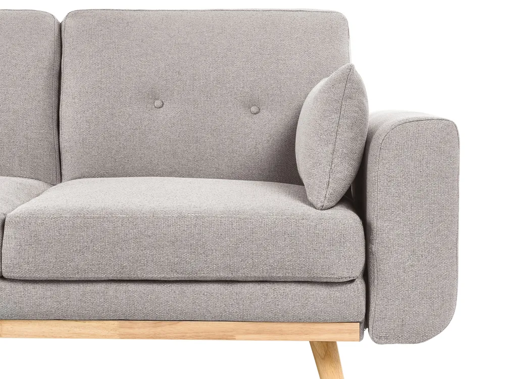 Corner Sofa Bed 3 Seater KAARINA Fabric Grey Right Hand_1100048