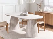 Dining Table LUMAN Travertine Effect 220 cm 95 cm_1076224