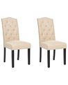 Set of 2 Dining Chairs SHIRLEY Fabric Beige