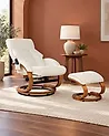 Massage Chair FORCE with Footstool Faux Leather White
