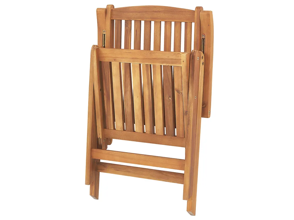 Bistro Set Folding JAVA Acacia Wood Light Brown_785504