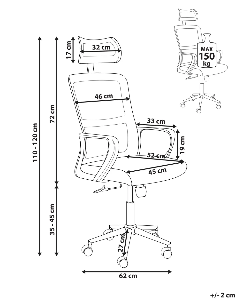 Sedia da ufficio MONARCH Azzurro_1047626