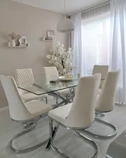 Set of 2 Dining Chairs ALTOONA Velvet Off-White_967284