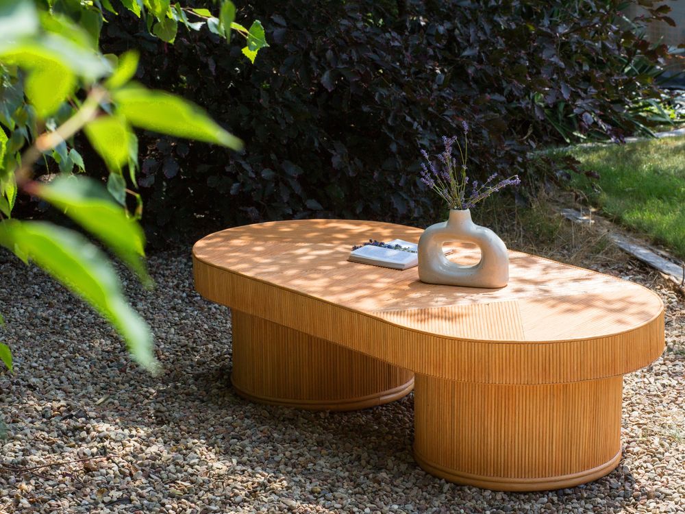 Garden Coffee Table AIROLE 150 cm 70 cm Rattan Brown