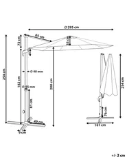 Parasol ogrodowy na wysięgniku 295 cm SAVONA II Ciemnoszary_828586