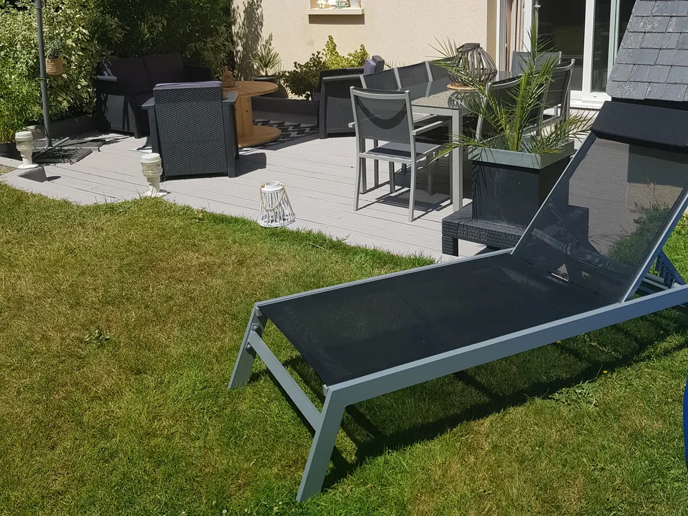 Sun Lounger CATANIA Reclining Metal Black_801291