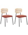 Set of 2 Fabric Dining Chairs Orange MAYETTA_925919