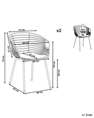 Set of 2 Dining Chairs HOBACK Metal Gold_805356