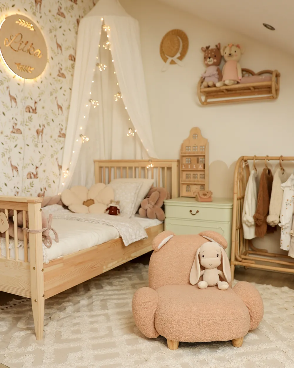 Poltrona per Bambini Coniglio KANNA Bouclé Beige_921002