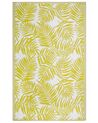 Oboustranný venkovní koberec s motivem palmových listů v žluté barvě 120 x 180 cm KOTA_716139