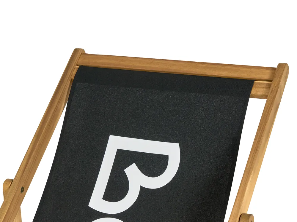 Folding Deck Chair ANZIO Acacia Wood Black_957703