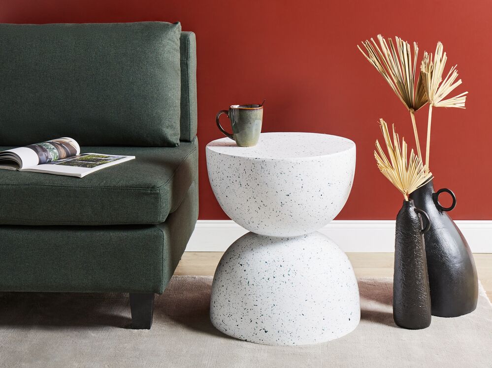 Ceramic white side table discount