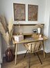 2 Drawer Home Office Desk with Shelf 120 x 60 cm Light Wood LENORA_824482