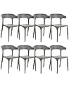 Set of 8 Dining Chairs GUBBIO Grey
