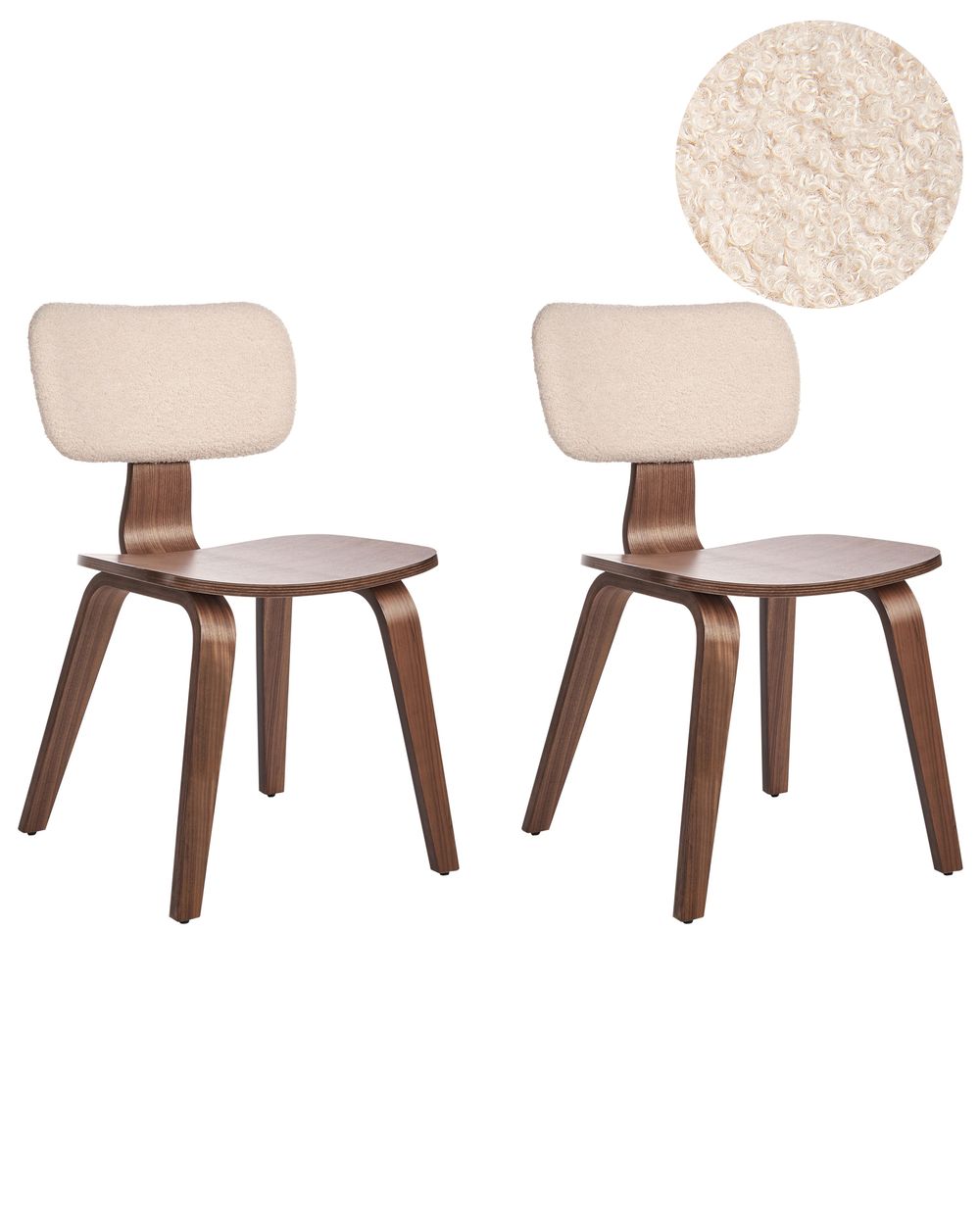 Esszimmerstuhl 2er Set LUCINDA Holz Dunkelbraun