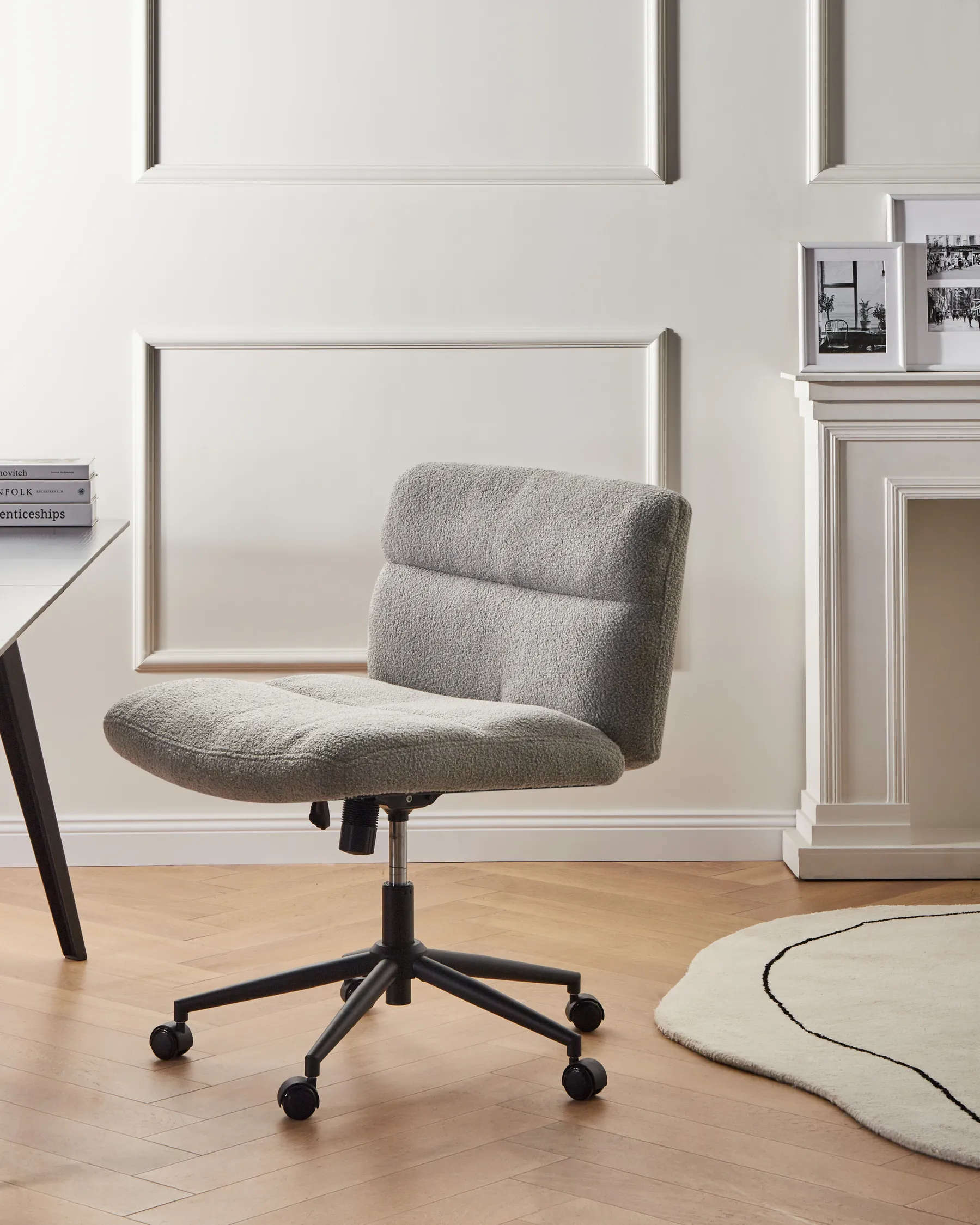 Desk Chair CATLIN Boucle Light Grey_1010002