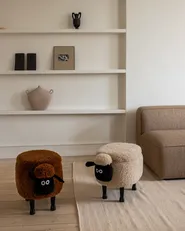 Pufa zwierzak ze schowkiem SHEEP Baranek Brązowy_953675