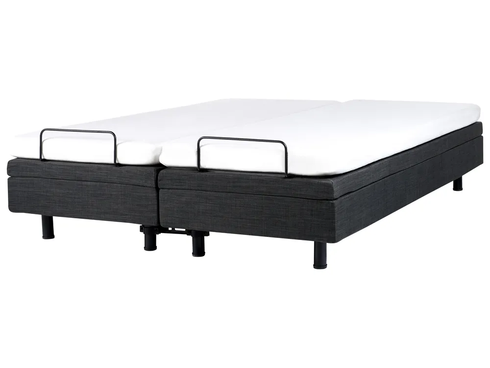 Adjustable Bed without Headboard Fabric DUKE 180 x 200 cm (EU Super King) Dark Grey_971029