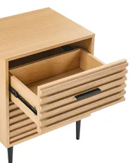2 Drawer Bedside Table KEITH Light Brown_1038337