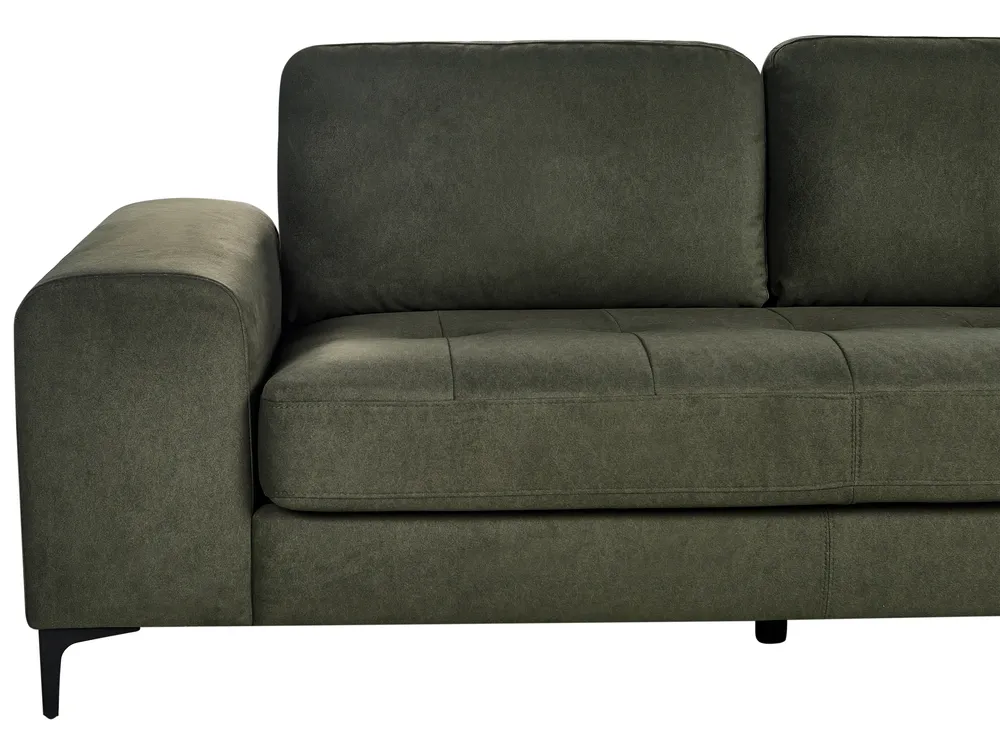 Corner Sofa 4 Seater KIRUNA Velvet Dark Green Left Hand_958073