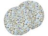 Set of 2 Outdoor Cushions Floral Motif  ⌀ 40 cm Blue VALLORIA_882619