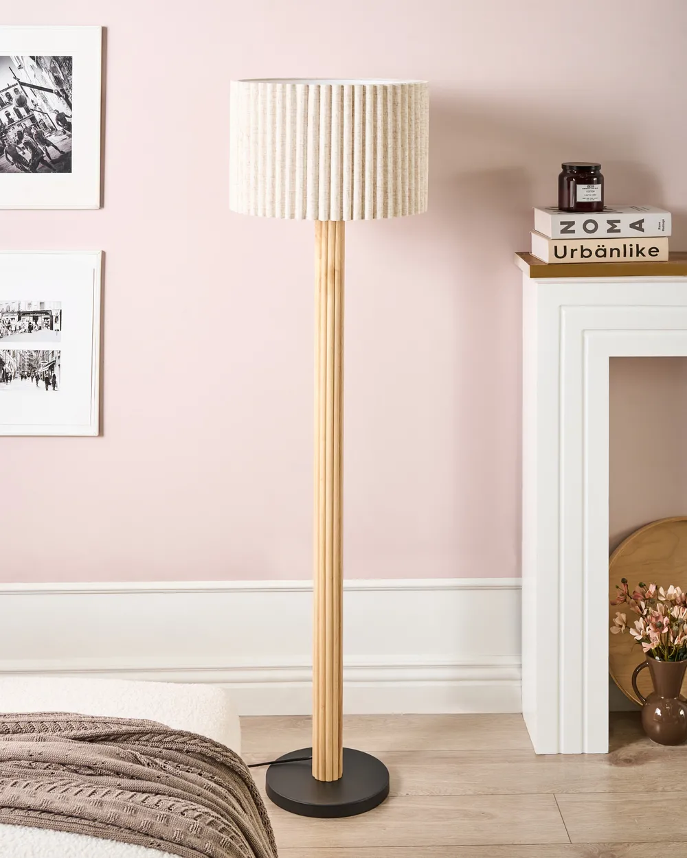 Floor Lamp BELESSA Linen Light Beige_1016986